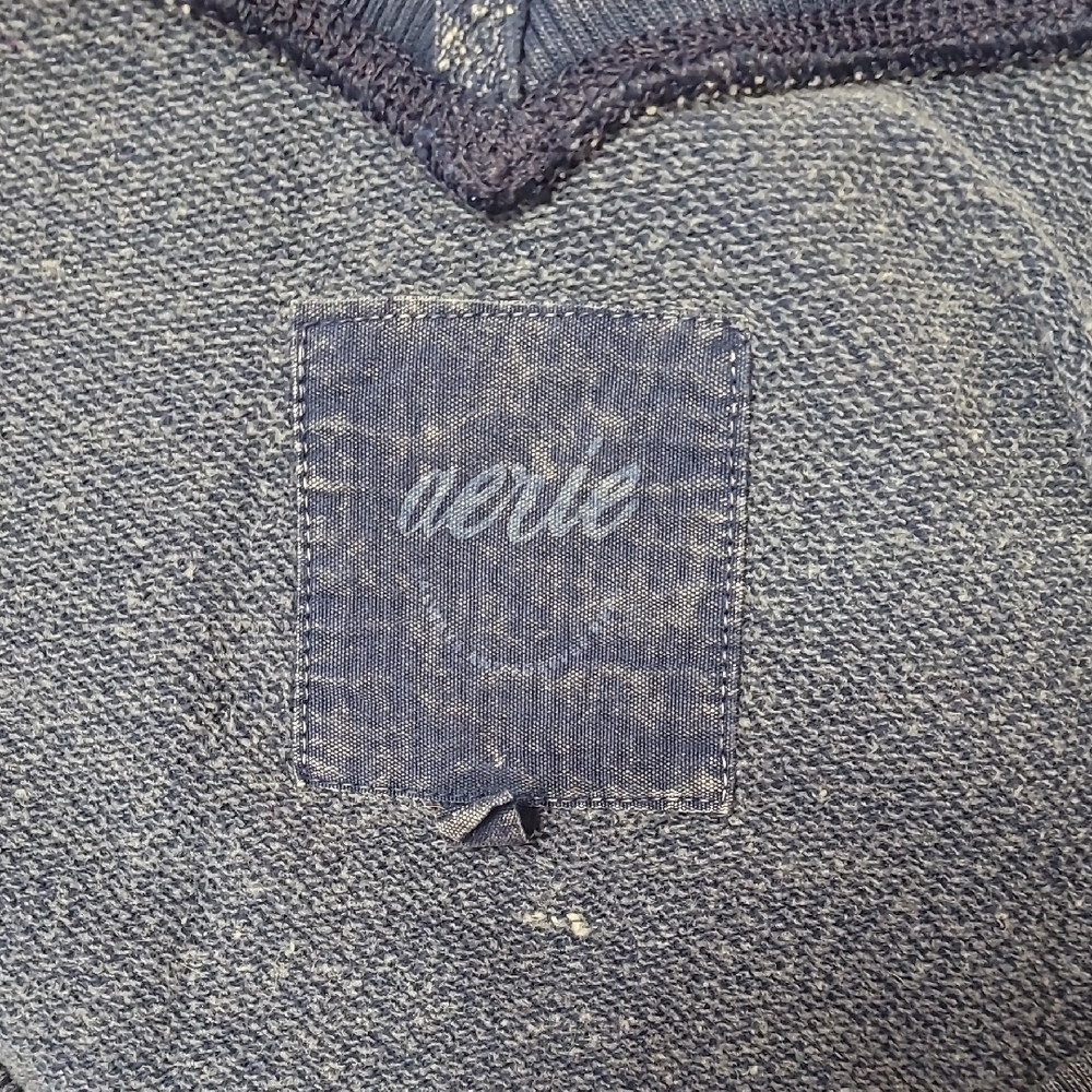 Aerie Blue Navy V-neck Distressed Look Slouchy Comfy Sweatshirt Size L - Picture 3 of 7